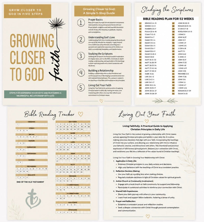 Growing Closer to God in 5 Steps - A Faith Transformation Workbook