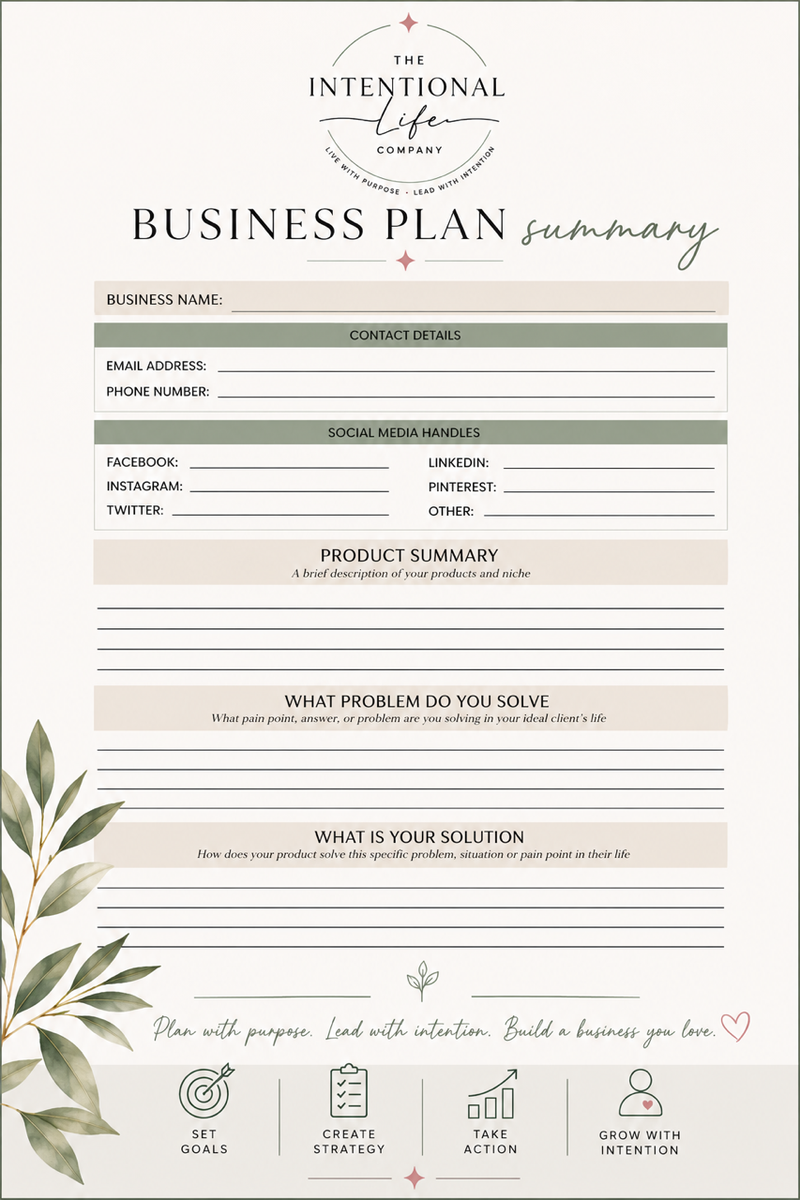 The Intentional Business Planner