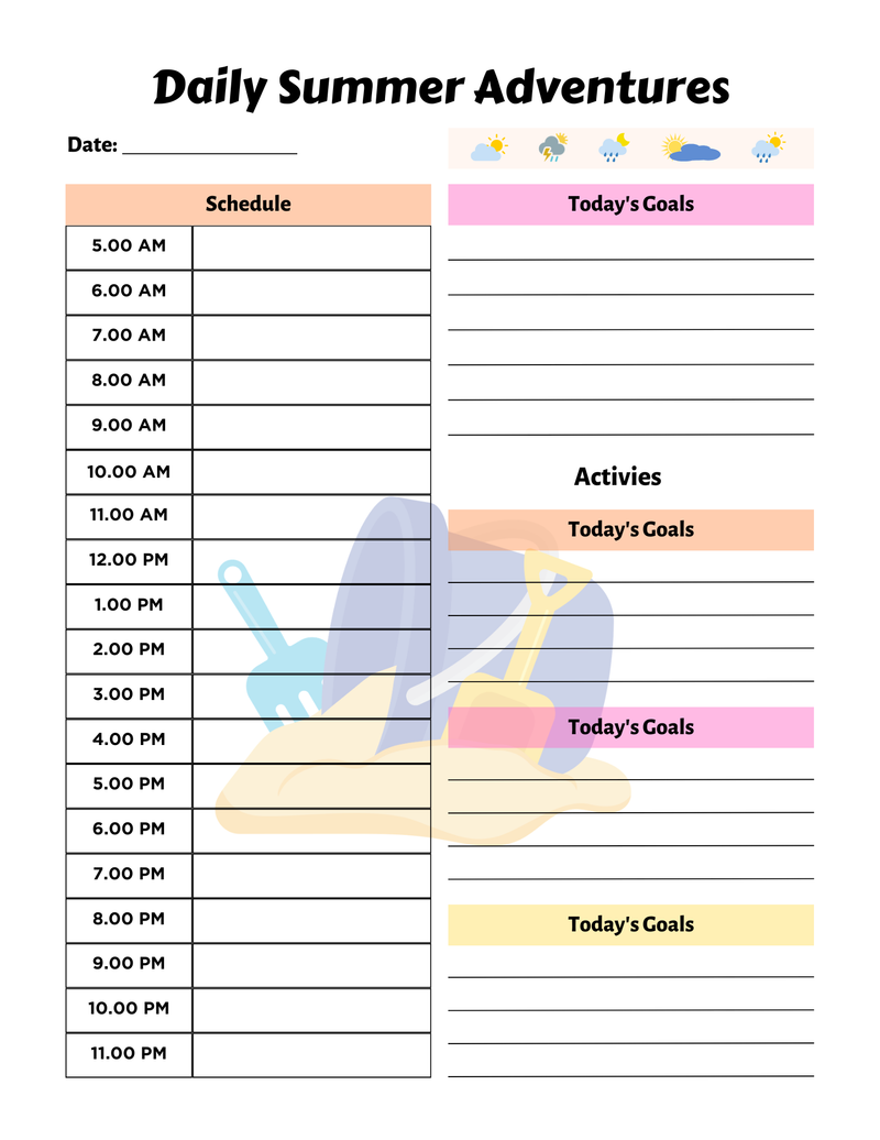 Summer Planner For Kids